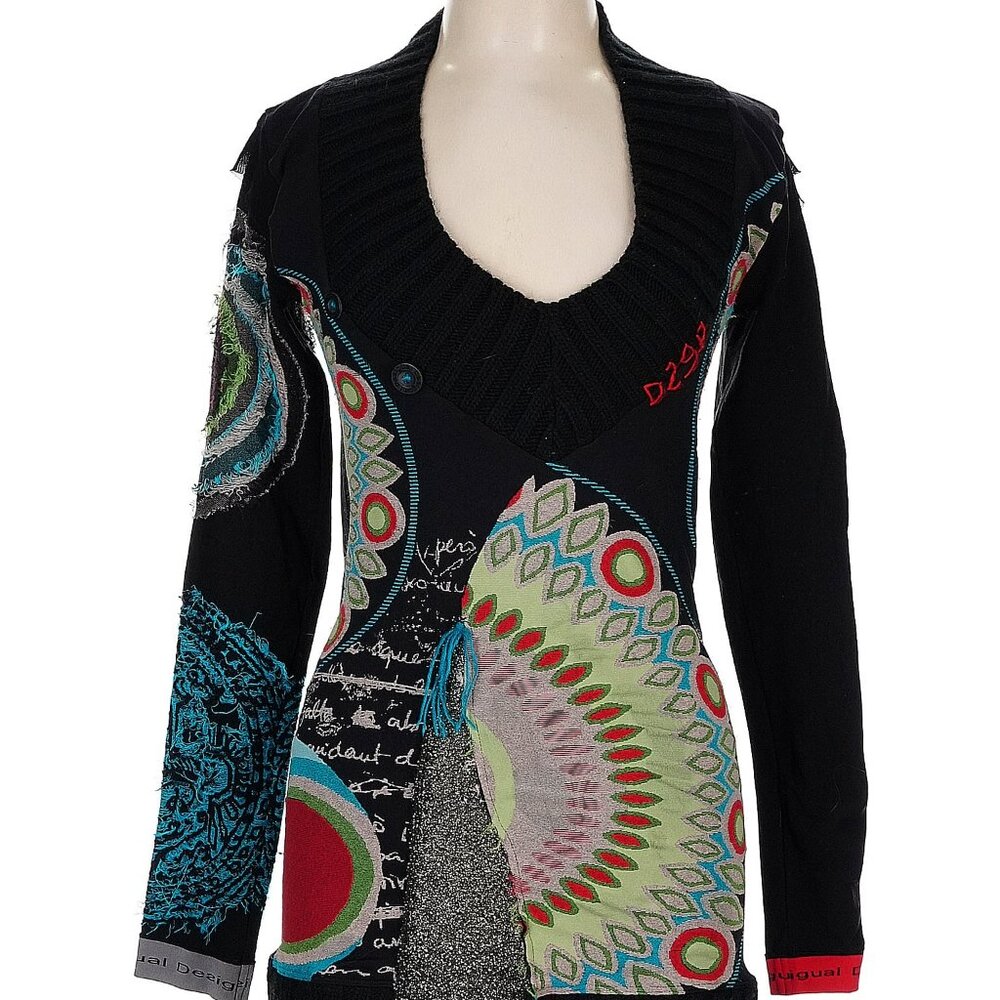 GORGEOUS STUNNING Desigual Multicolor Patterned Sweater